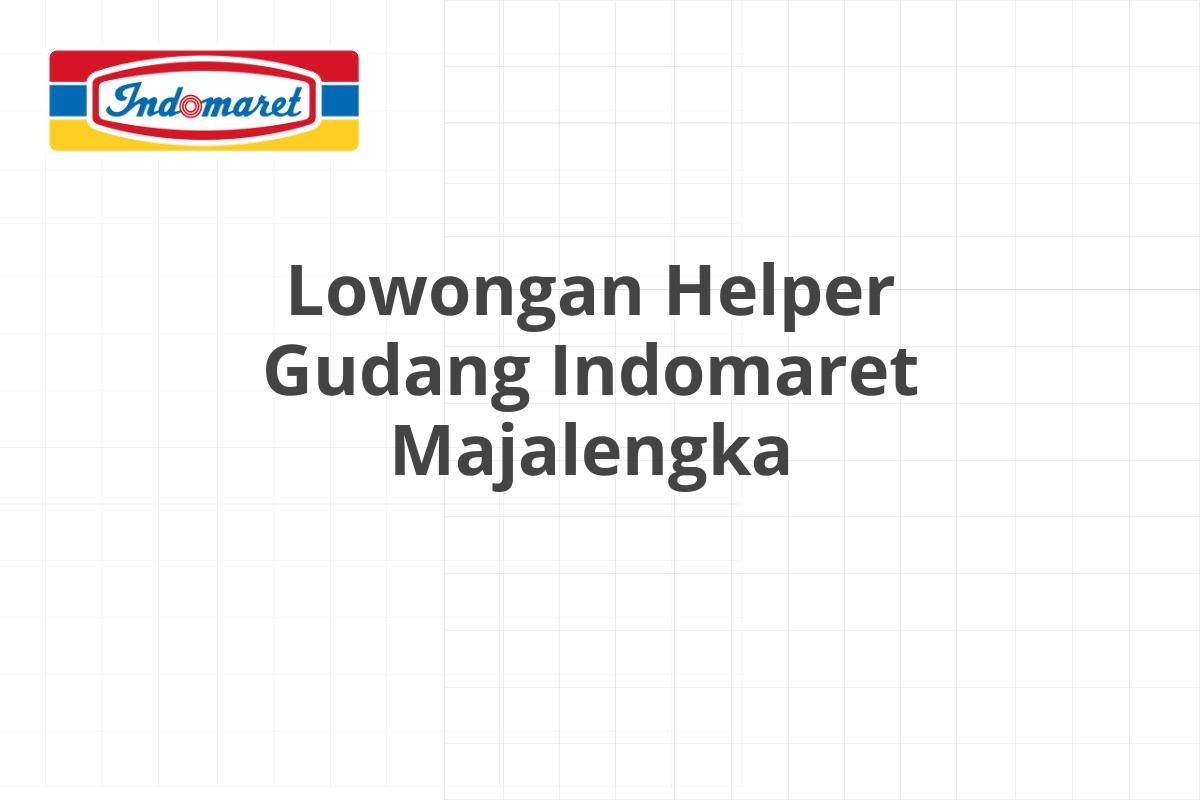 Lowongan Equipment Operator Indomaret Yogyakarta