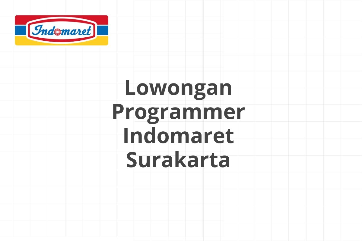 Lowongan Area Supervisor Indomaret Banjarmasin