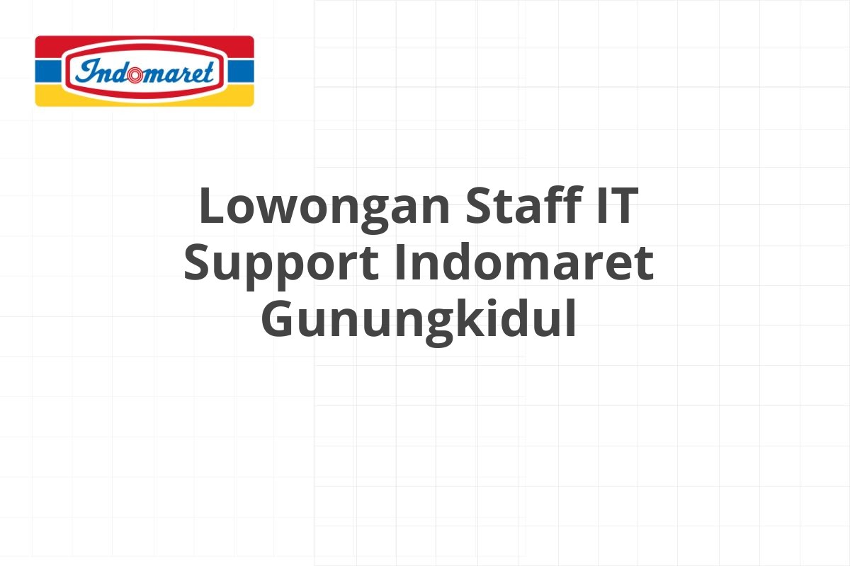 Lowongan Driver Indomaret Temanggung